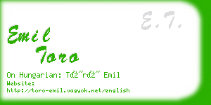 emil toro business card